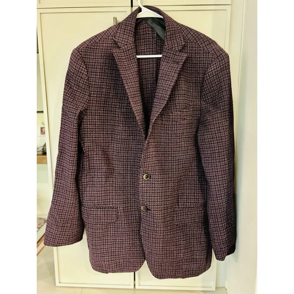 Lanificio F.lli Cerruti Oxygen Italian‎ Blue/Rust Sport Coat Size 40R Wool Cupro